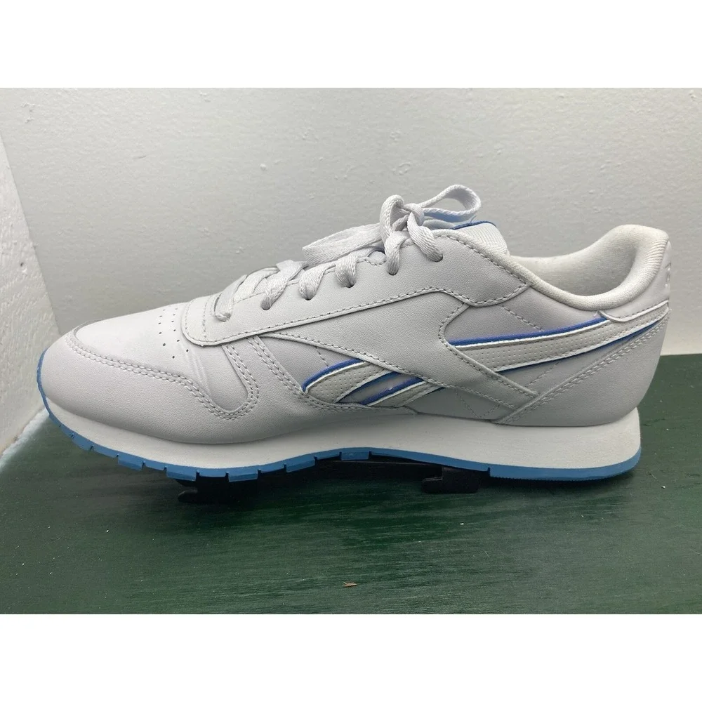 Reebok Classic Leather White Blue Mens Sneakers 49799 Size 9